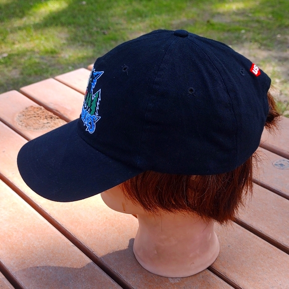 NBA Minnesota Timberwolves US Bank Embroidered Strap-on Cap Hat Black Blue - Picture 3 of 10